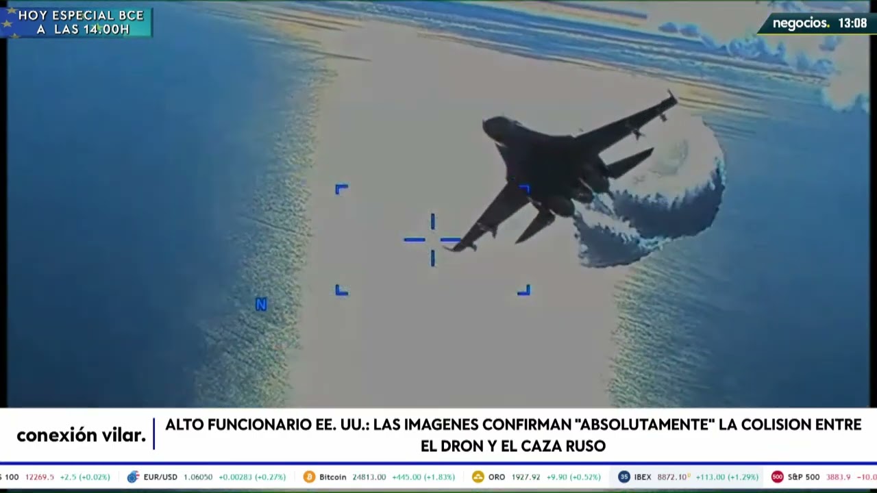 Imágenes inéditas de la colisión del caza ruso con el dron de EEUU
