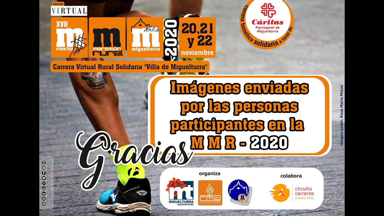 Vídeo con imágenes enviadas por los participantes de la Media Maratón Rural Villa Miguelturra 2020.