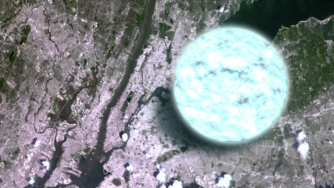 Neutron Star Compared to Manhattan