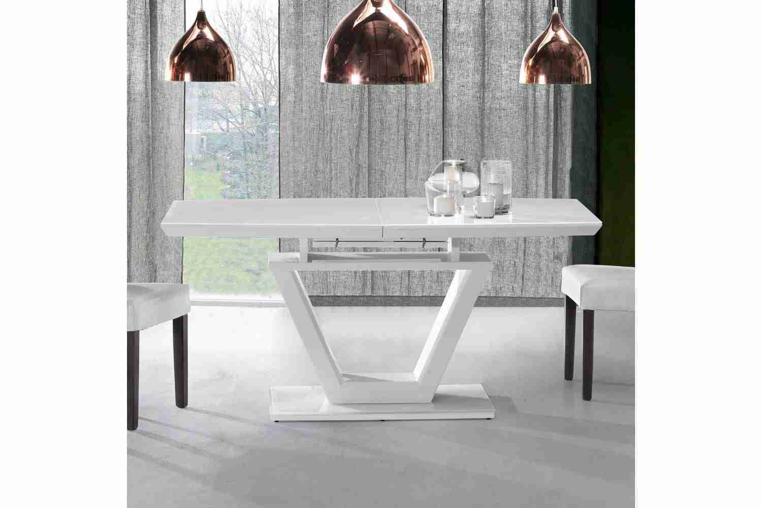 Mesas de comedor de diseño italiano combinadas: madera, cristal y acero 3