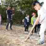 Los niños y niñas de la Pequeteca y de la Ludoteca plantan cerca de un centenar de encinas 2