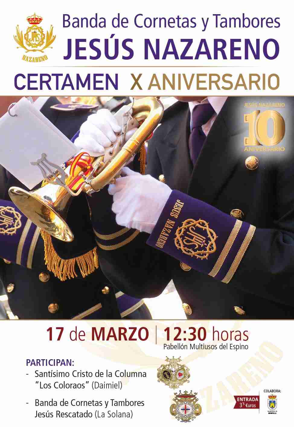 La Banda de CCTT Jesús Nazareno de Membrilla celebrará su X Aniversario con un concierto conmemorativo 1