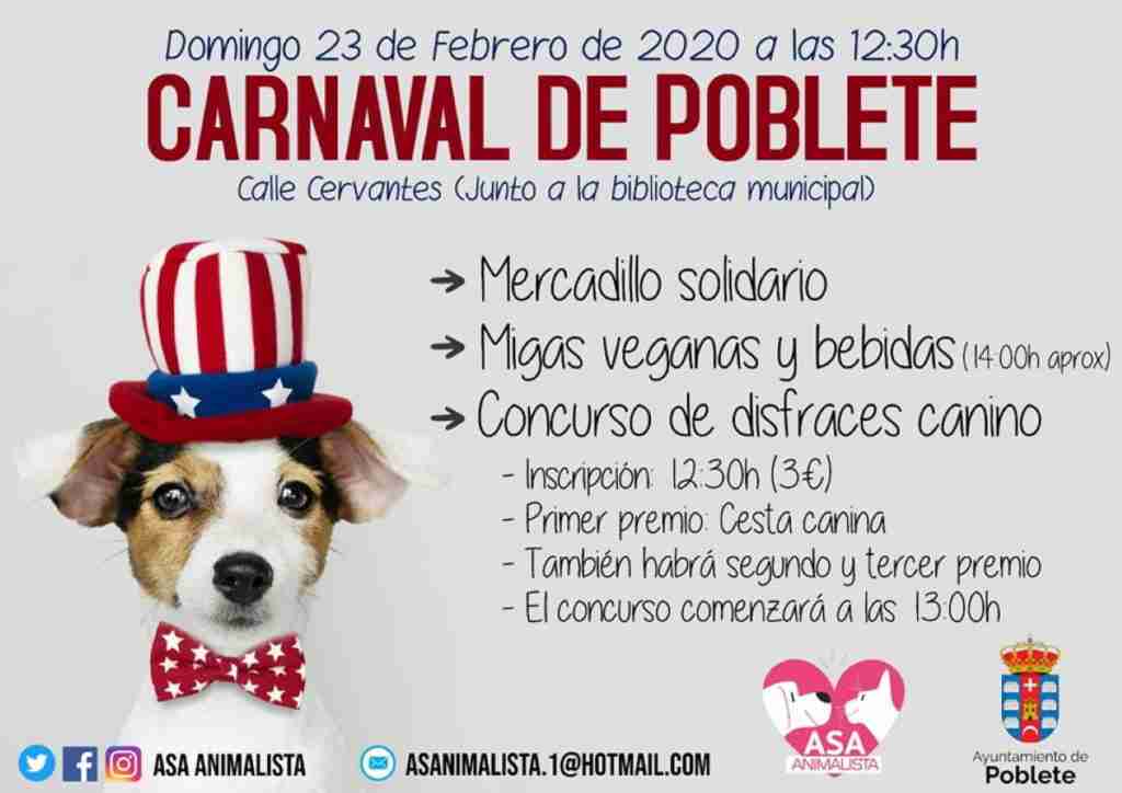 carnaval de poblete con concurso de disfraces canino