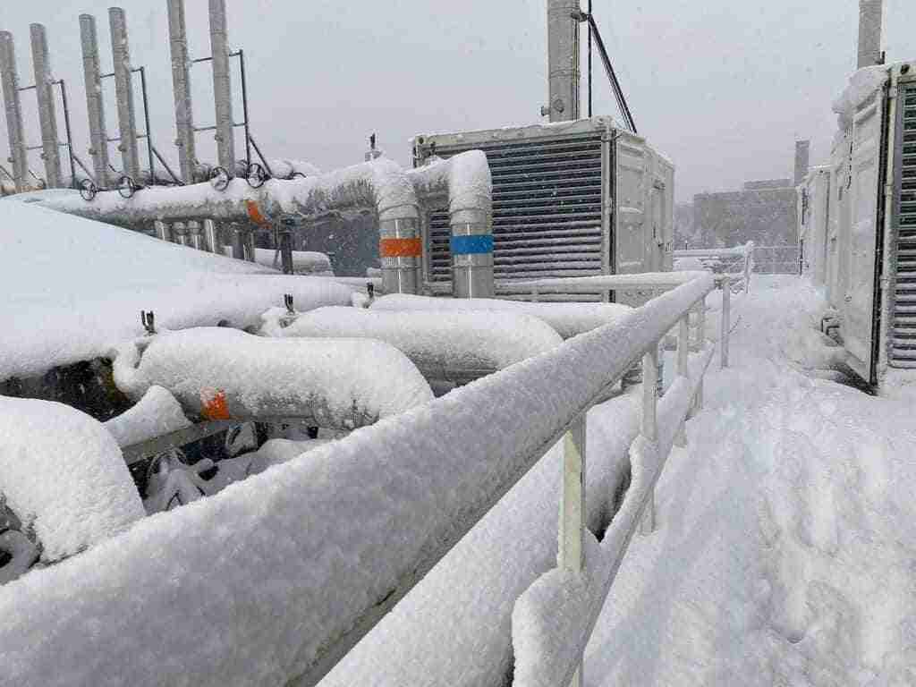 Un centro de datos funcionando durante una tormenta de nieve 2