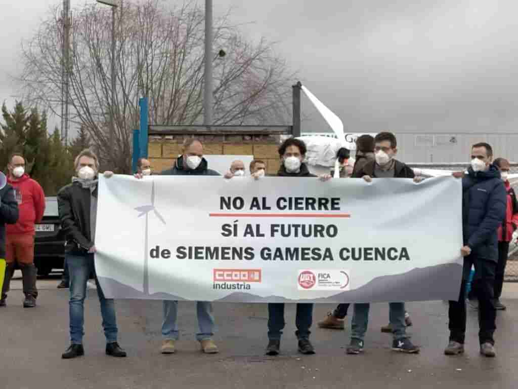 Todas las plantillas españolas del grupo Siemens-Gamesa movilizan contra los cierres y EREs de Cuenca y Os Somozas 2