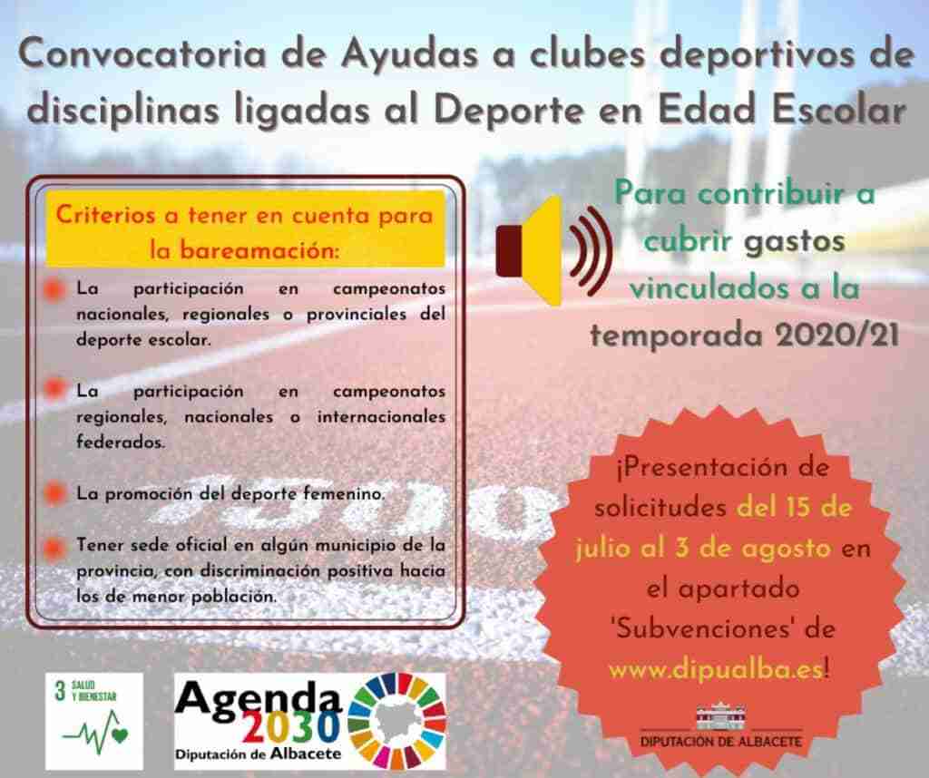 ayudas clubes deportivos disciplinas ligadas al deporteescolar albacete