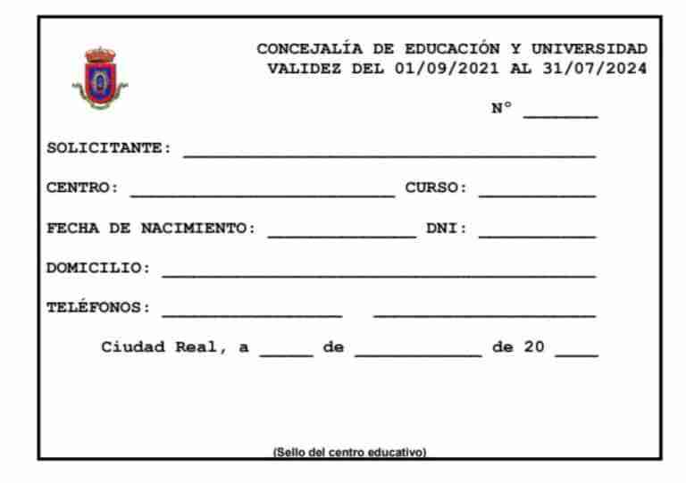 carnet para estudiantes transporte urbano ciudad real