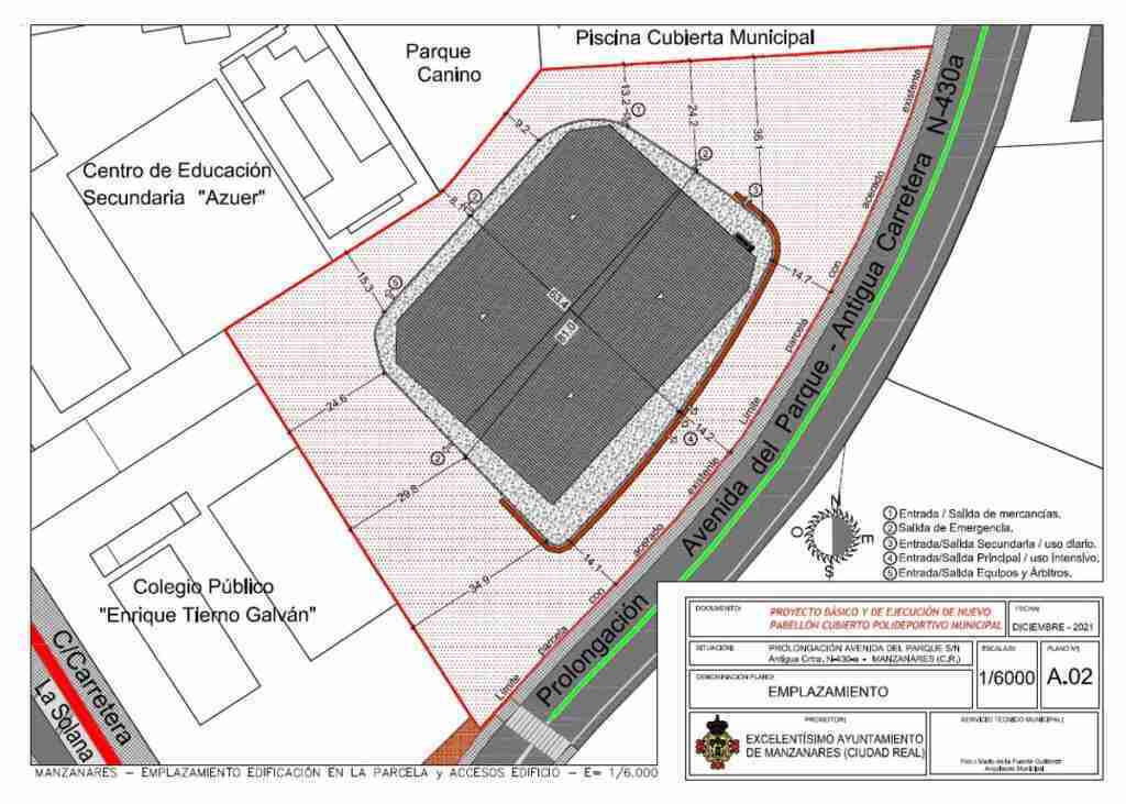 plano nuevo pabellon deportivo manzanares