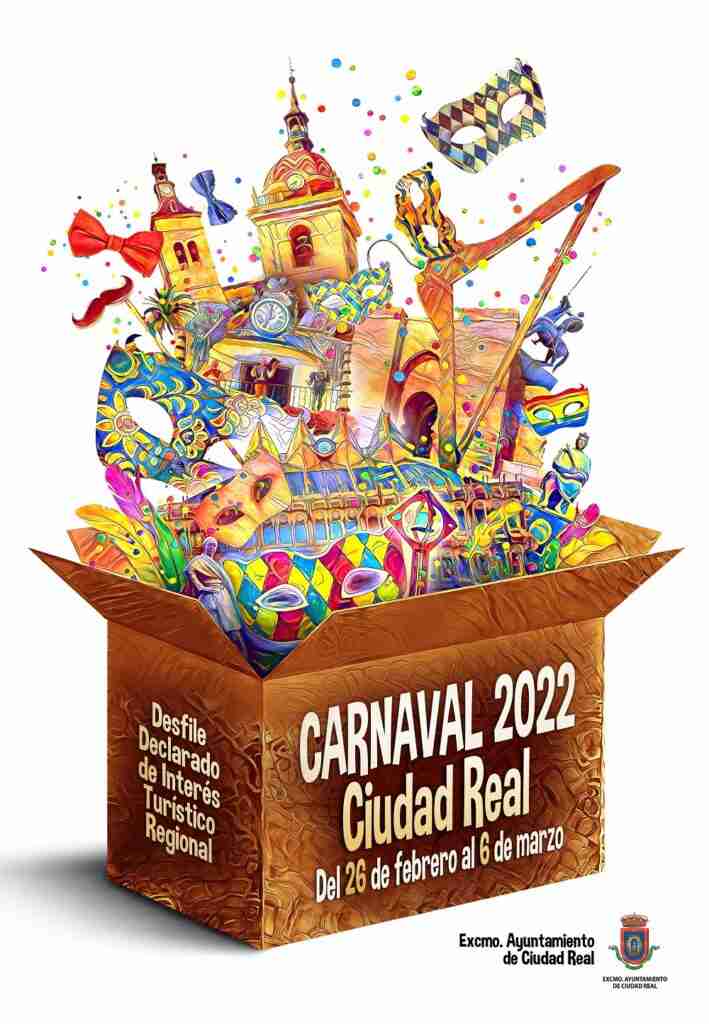 El cartel ganador del Carnaval 2022 de Rubén Lucas con el lema “Por fin” abre una explosión de color para que la ciudad viva su fiesta declarada de Interés Turístico Regional 2