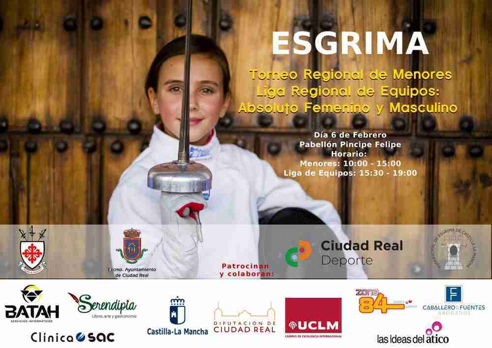 Ciudad Real acogerá el domingo 6 de febrero el Torneo de menores y la Liga Regional por equipos de esgrima 2