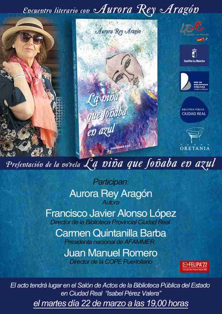 Aurora Rey tendrá un encuentro con sus lectores en la Biblioteca Pública de Ciudad Real y en Almodóvar del Campo será nombrada Banco Literario 2022 1