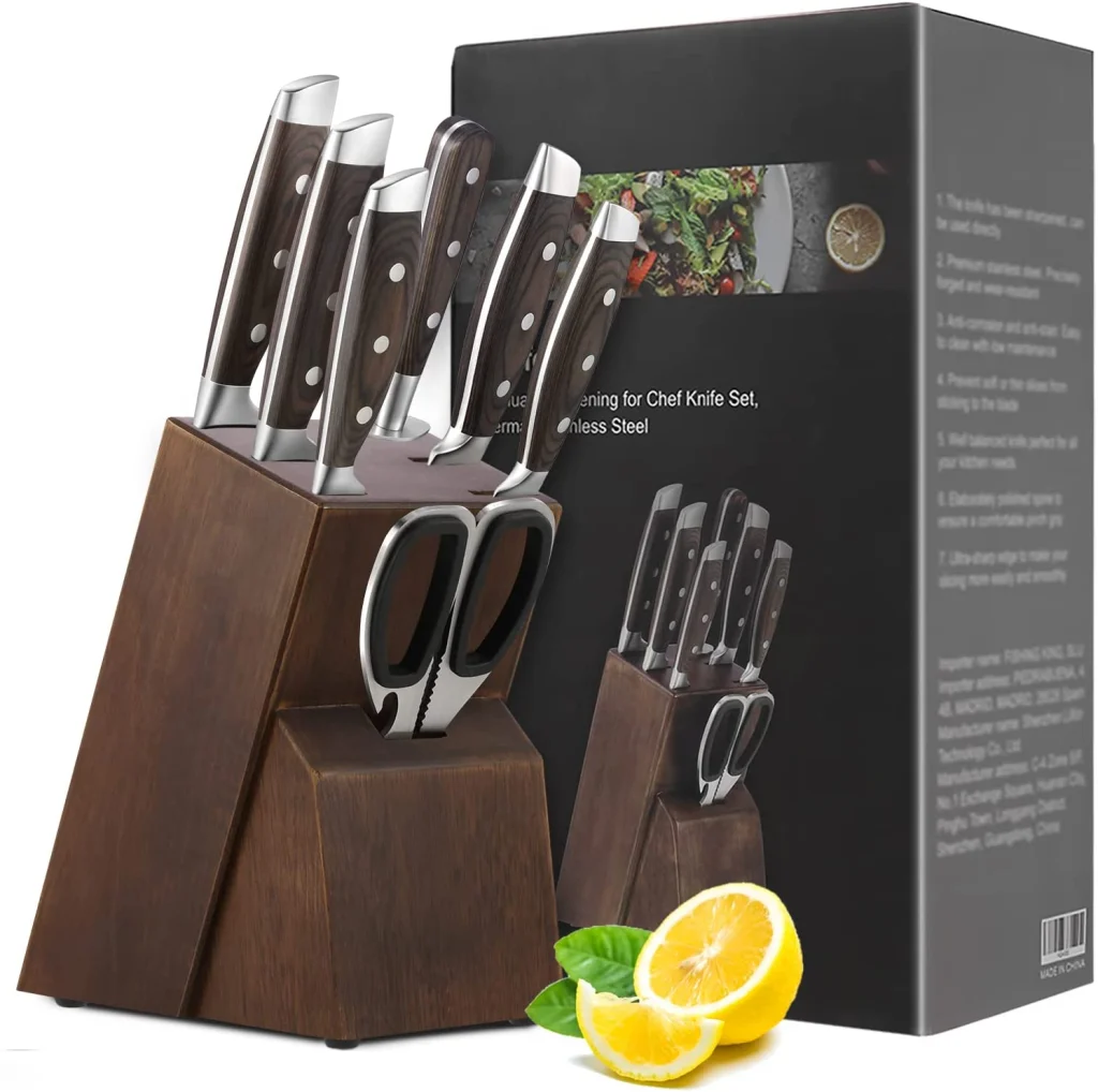 Svensbjerg Juego de cuchillos de cocina de chef moderno sin bloque, juego  de cuchillos de chef, juego de cuchillos para cocina, acero inoxidable