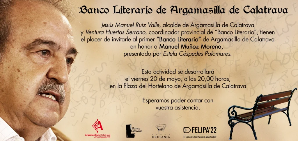 El poeta rabanero, Manuel Muñoz Moreno, obtiene, a título póstumo, el primer Banco Literario de Argamasilla de Calatrava 40