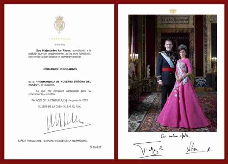 reyes de espana hermanos honorarios hermandad rocio albacete