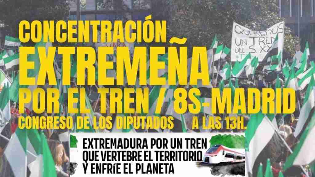 Convocan una concentración el 8 de septiembre en el Congreso de los Diputados para exigir un tren digno en Extremadura