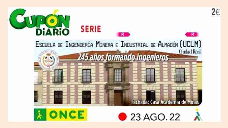 La Escuela de Ingeniería Minera e Industrial de Almadén, protagonista del cupón de la ONCE de este martes