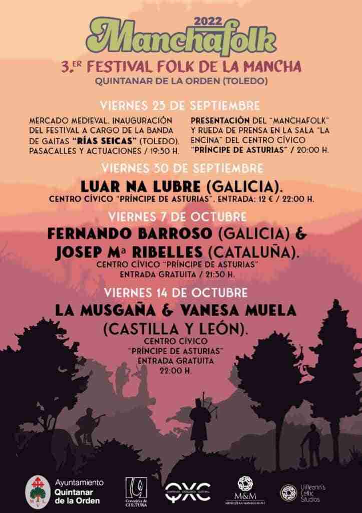 Luar na Lubre encabeza el cartel del Manchafolk de Quintanar de la Orden, junto a La Musgaña y Vanesa Muela
