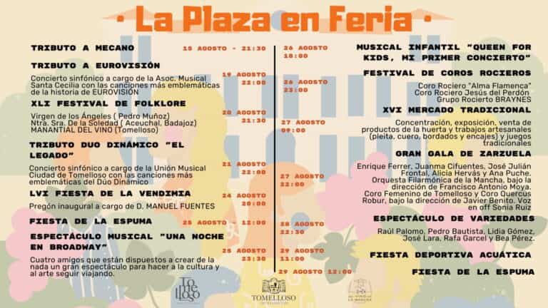 la plaza en feria en tomelloso