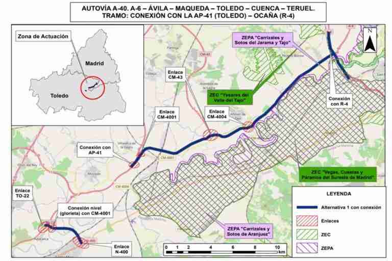 Transición Ecológica autoriza el estudio informativo de la A-40 entre Toledo y Ocaña presentado por el Mitma