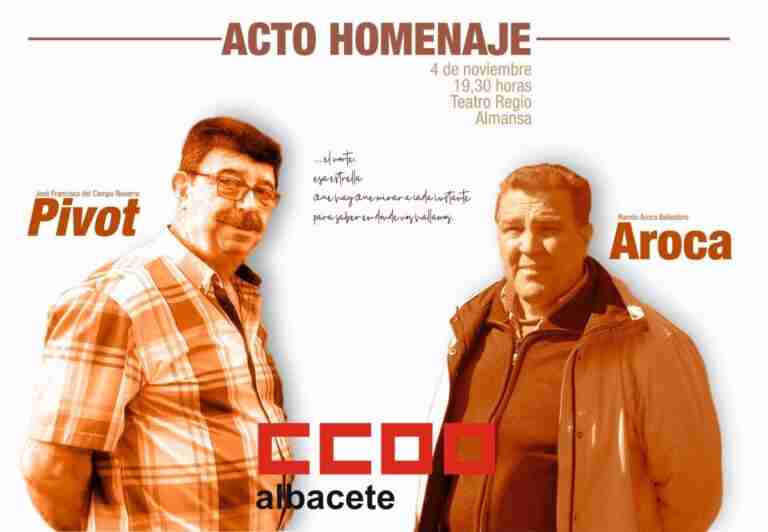 El Teatro Regio de Almansa acogerá un homenaje a título póstumo a los sindicalistas 'Pivot' y Ramón Aroca