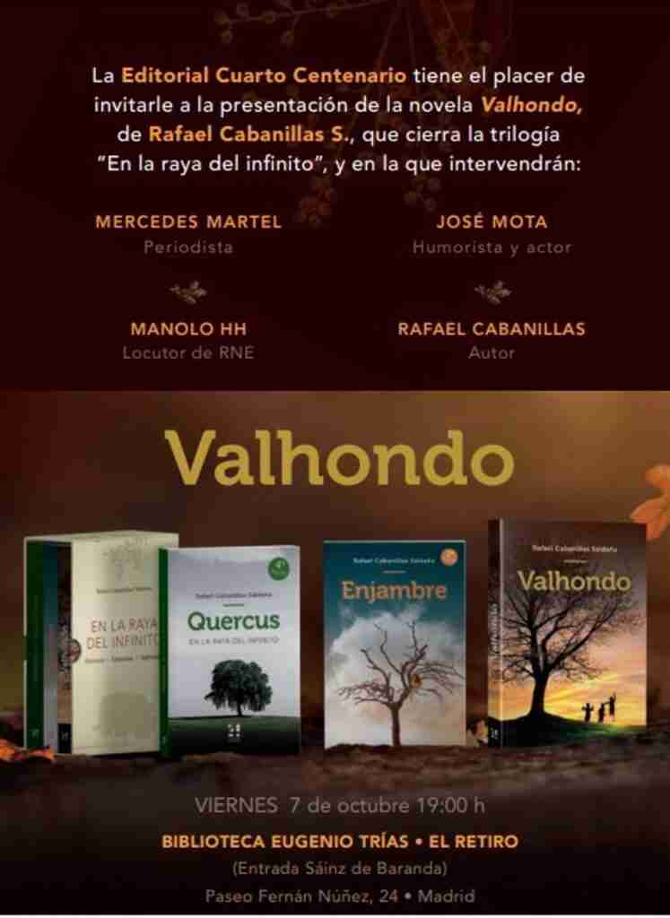 José Mota y Manuel HH arroparán a Rafael Cabanillas presentando Valhondo, guinda de la trilogía En la raya del infinito