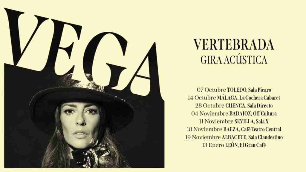 Vega inicia la gira en acústico 'Vertebrada' el día 7 en Toledo con selección de canciones por sus seguidores