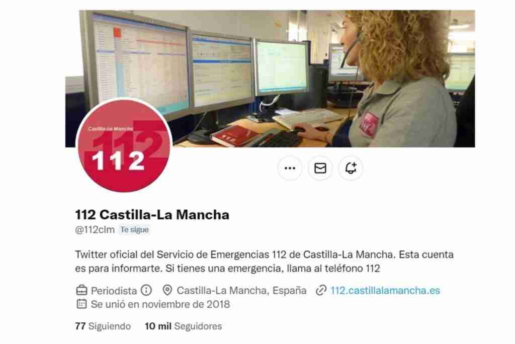 El Servicio de Emergencias 112 de Castilla-La Mancha supera los 10.000 seguidores en Twitter