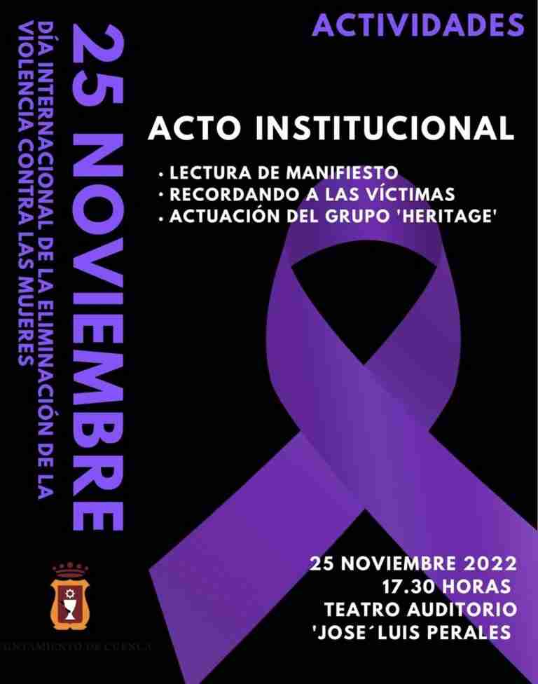 El equipo de Gobierno llama a los conquenses a sumarse este viernes al acto del 25N en el auditorio
