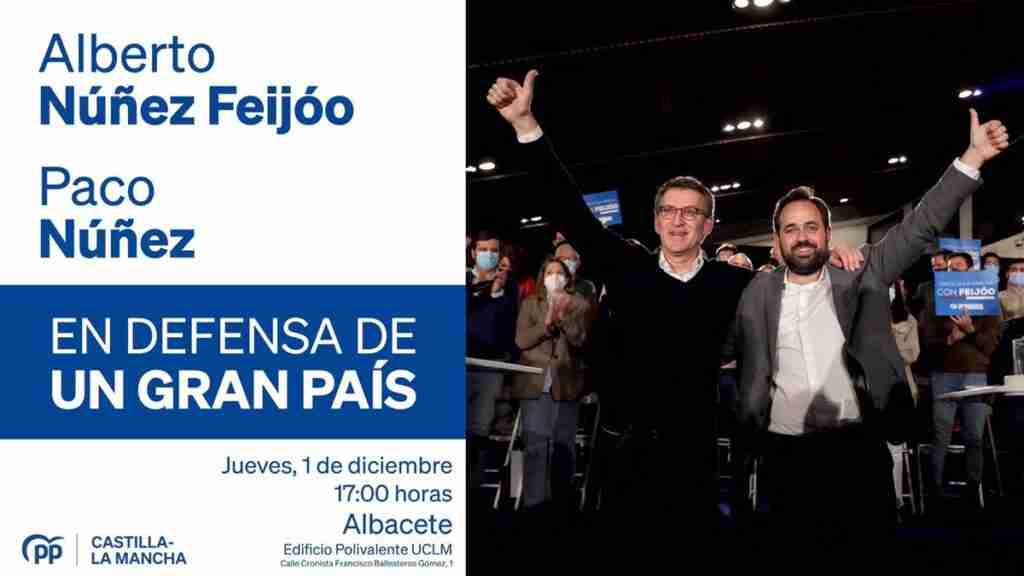 Feijóo recala en Albacete este jueves junto a Núñez en su gira para recoger "la indignación" ciudadana contra Sánchez