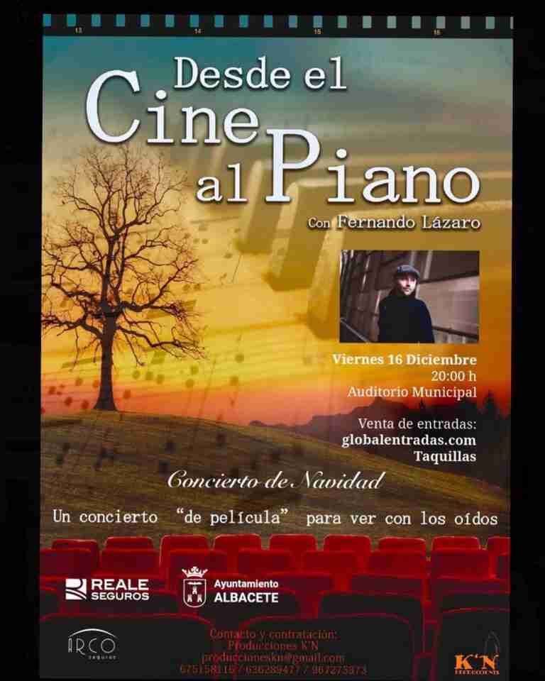 Fernando Lázaro viajará por las mejores bandas sonoras de cine con un concierto al piano en el Auditorio de Albacete