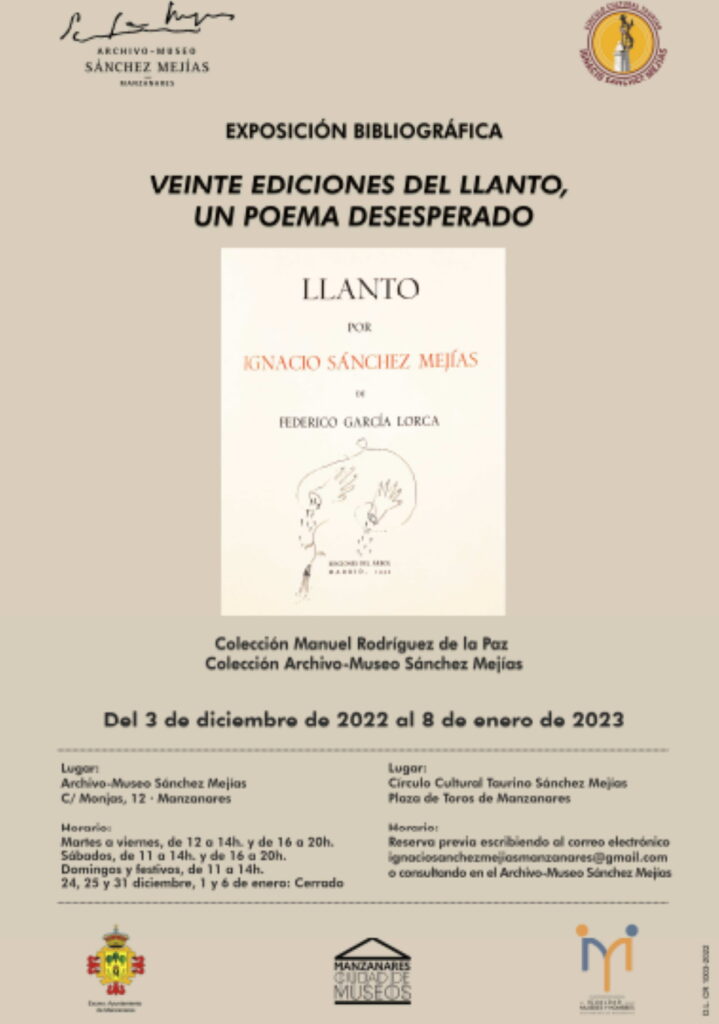 exposicion 20 ediciones de llanto lorca manzanares