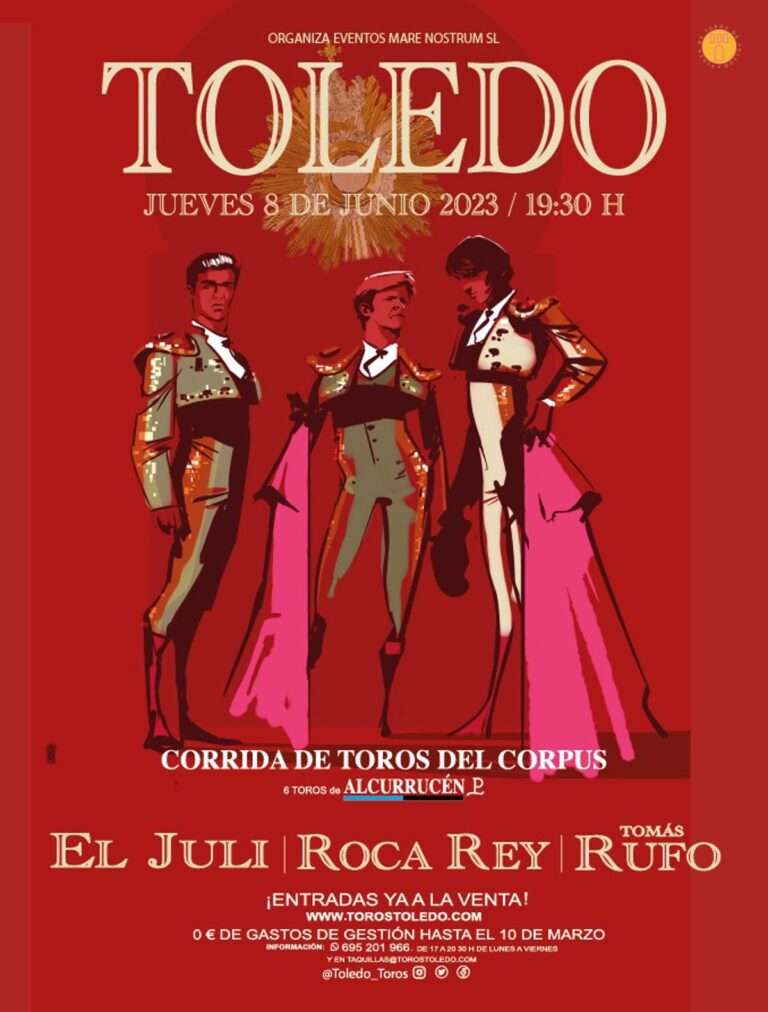 'El Juli', Roca Rey y Tomás Rufo torearán en Toledo el 8 de junio con motivo del Corpus