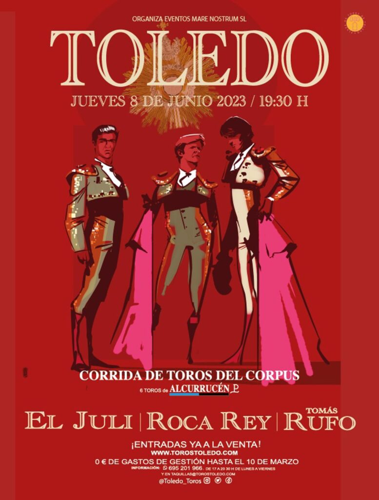 'El Juli', Roca Rey y Tomás Rufo torearán en Toledo el 8 de junio con motivo del Corpus