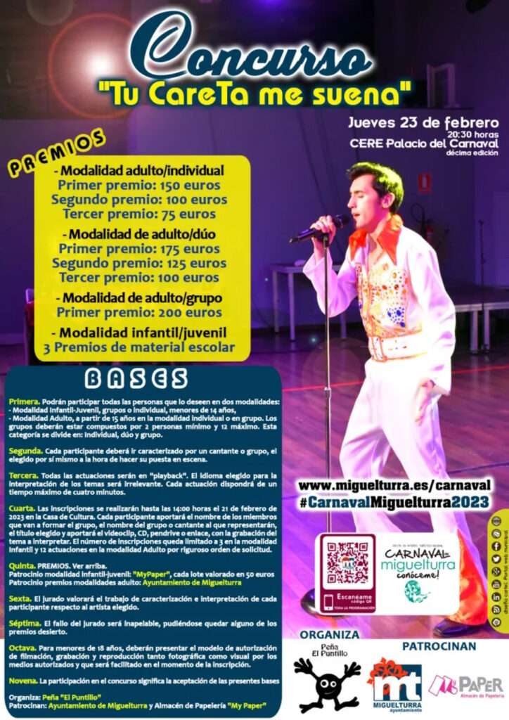 concurso tu careta me suena carnaval 2023 de miguelturra