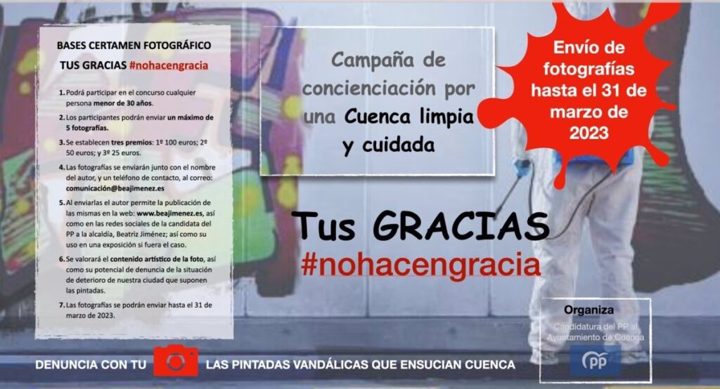 PP Cuenca lanza el certamen de fotos 'Tus gracias #nohacengracia' para denunciar "suciedad y abandono" en la ciudad