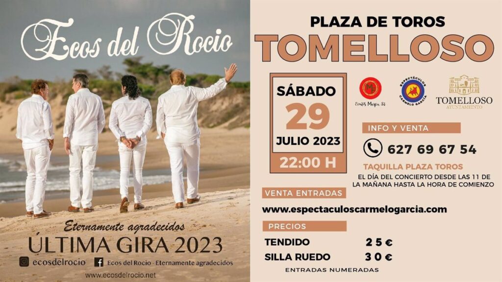 Ecos del Rocío actuará en Tomelloso el 29 de julio con su última gira 'Eternamente agradecidos'