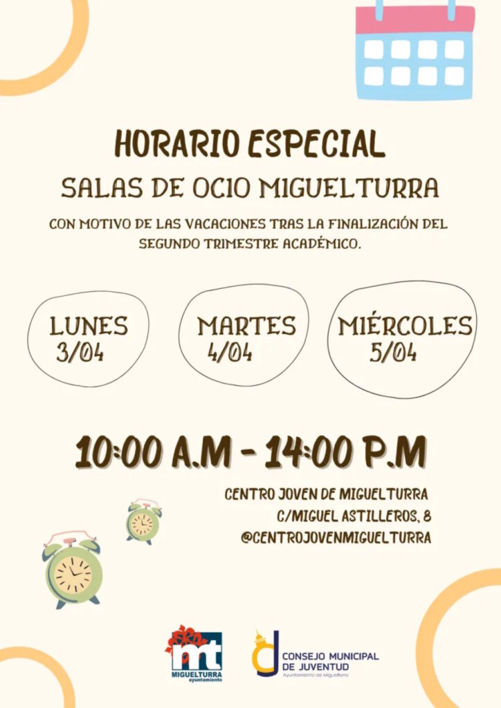 horario especial salas ocio miguelturra