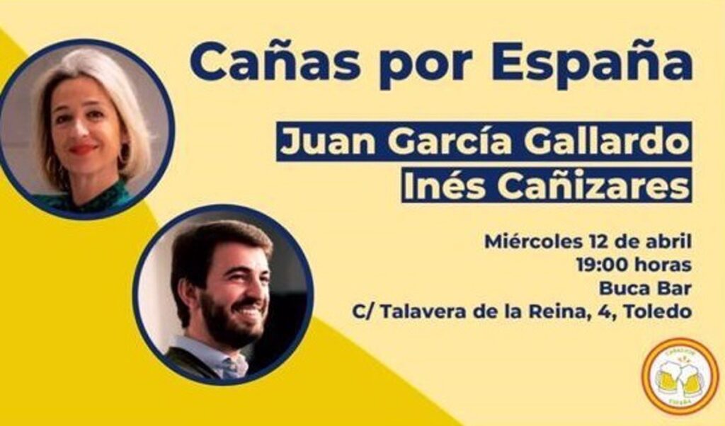 Juan García-Gallardo arropará a Inés Cañizares este miércoles en un acto en Toledo bajo el formato 'Cañas por España'