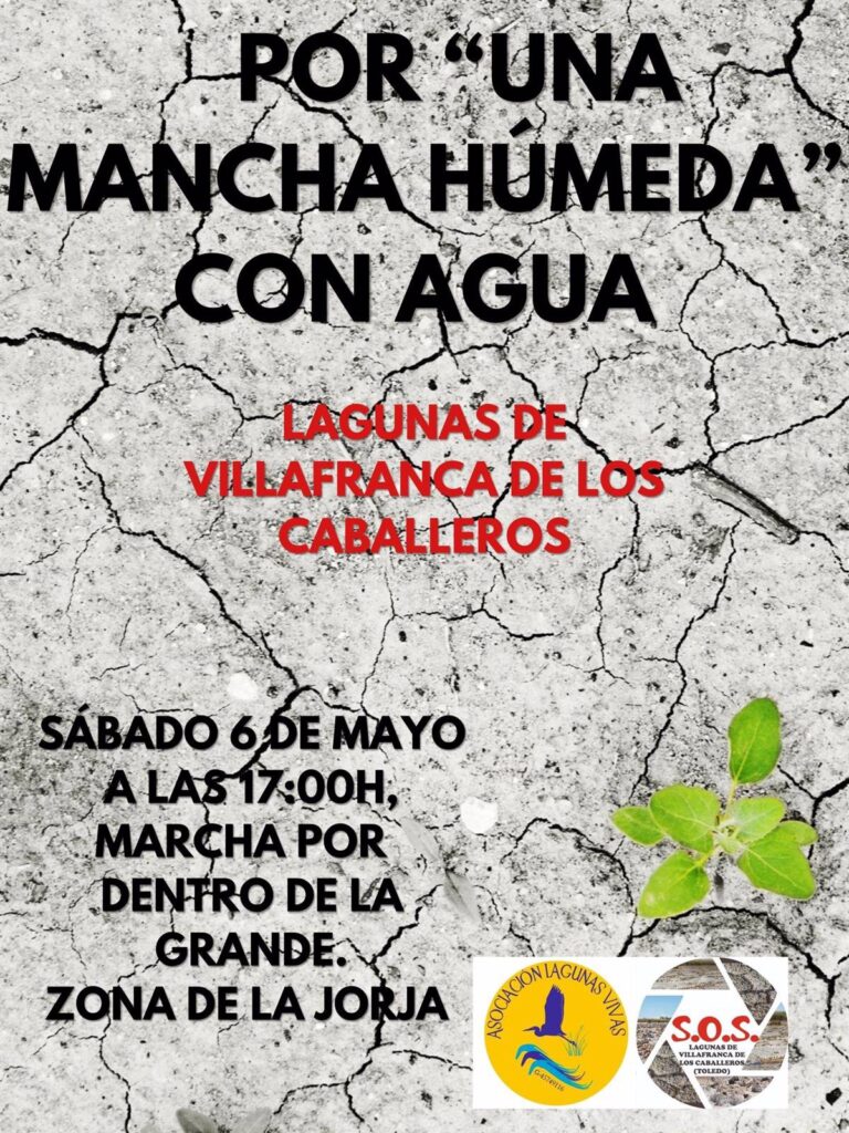 'Por una Mancha Húmeda con agua', lema de la marcha acuática convocada por Lagunas Vivas para este sábado en Villafranca