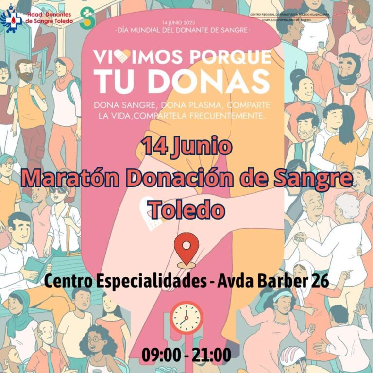 La Hermandad de Donantes de Sangre pide a los toledanos colaboración de cara al maratón de este miércoles