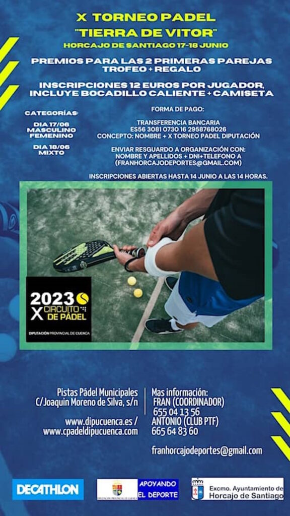 torneo de padel tierra del vitor en horcajo de santiago cuenca