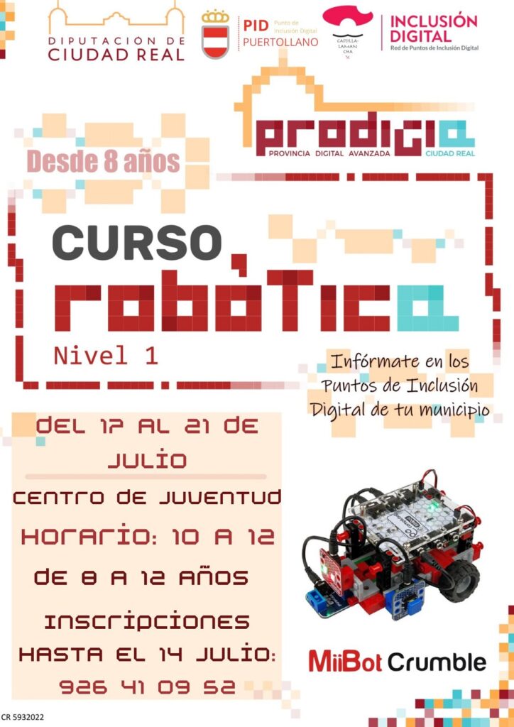 curso de robotica para escolares en puertollano julio 2023