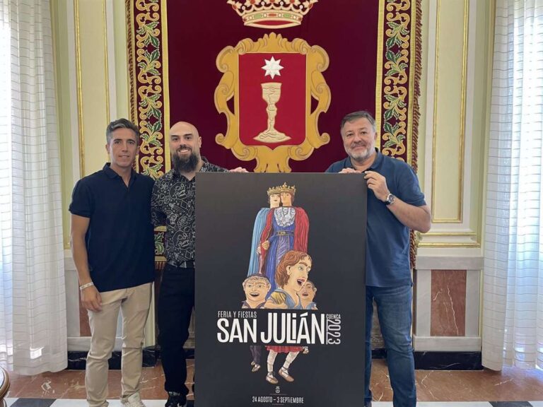 Gigantes y Cabezudos protagonizan el cartel de Arturo García Blanco para la Feria y Fiestas de San Julián de Cuenca