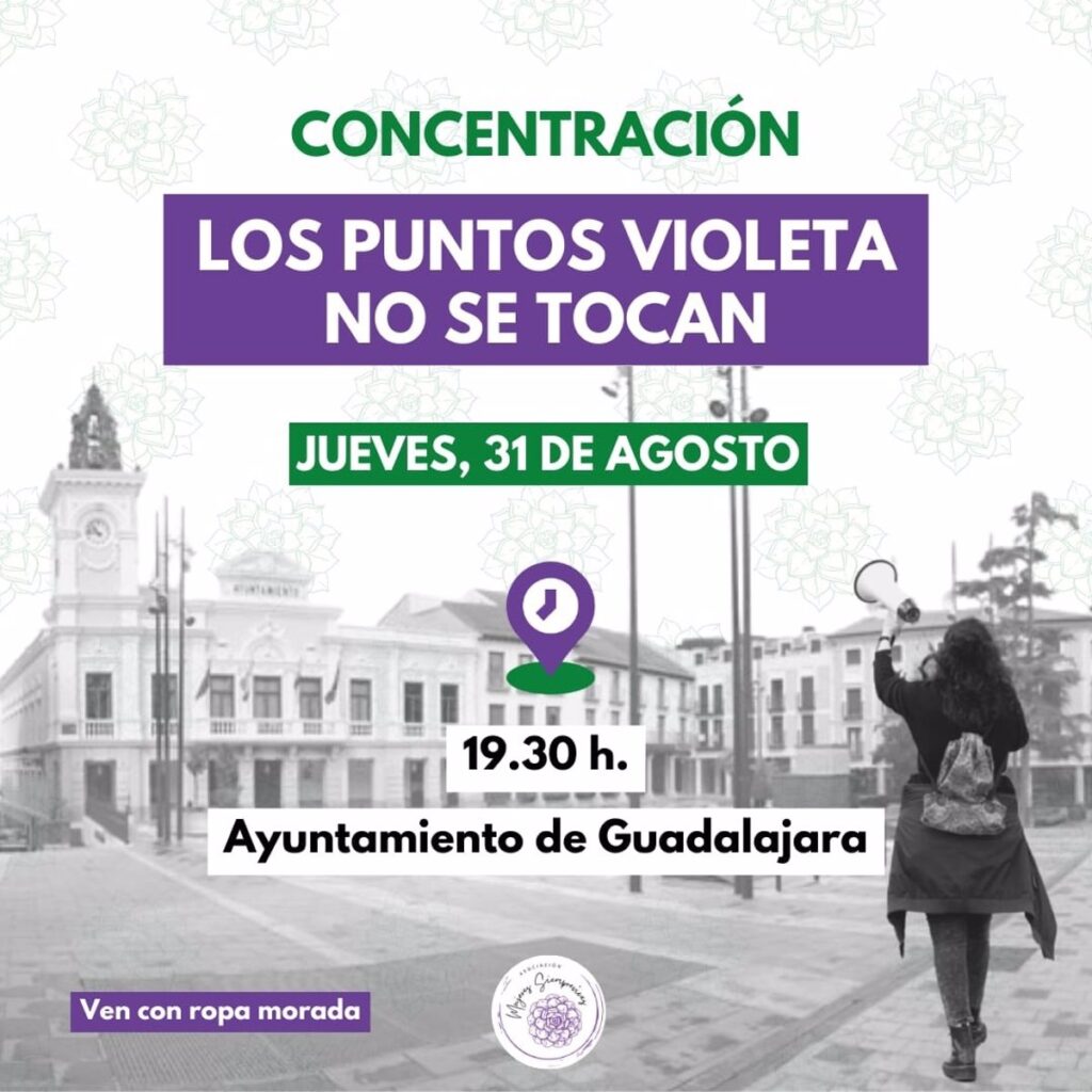 'Mujeres Siemprevivas' se concentra este jueves contra la supresión de los Puntos Violeta de las fiestas de Guadalajara