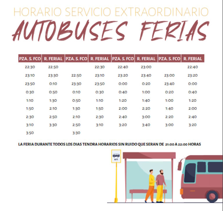 horario extraordinario autobuses feria y fiestas ciudad real 2023