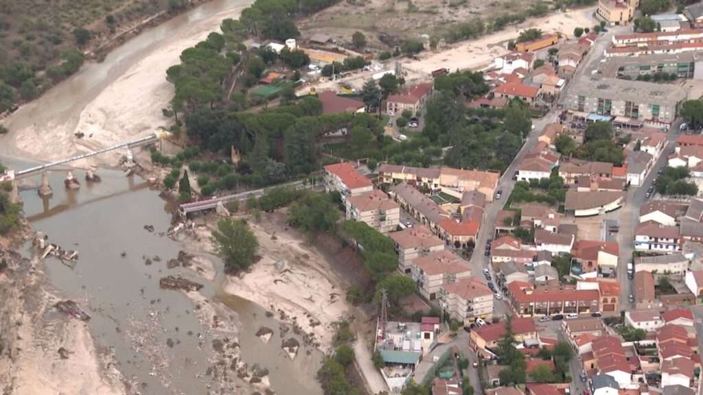 Así se ven desde el aire los estragos de la DANA a su paso por el centro peninsular, desde Aldea del Fresno hasta Toledo