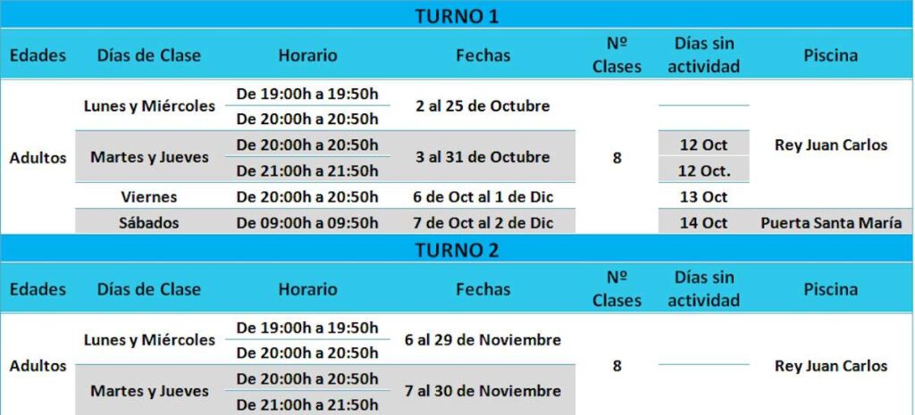 Hoy inicia la inscripción a los cursos de natación de otoño en Ciudad Real para  infantiles, adultos, menores de 2 a 3 años acompañados 2