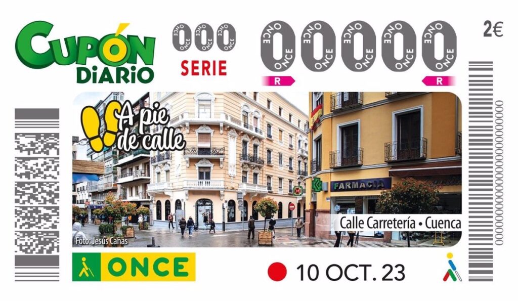 Carretería, una calle de Cuenca con historia y tradición, protagoniza el cupón de la ONCE del 10 de octubre