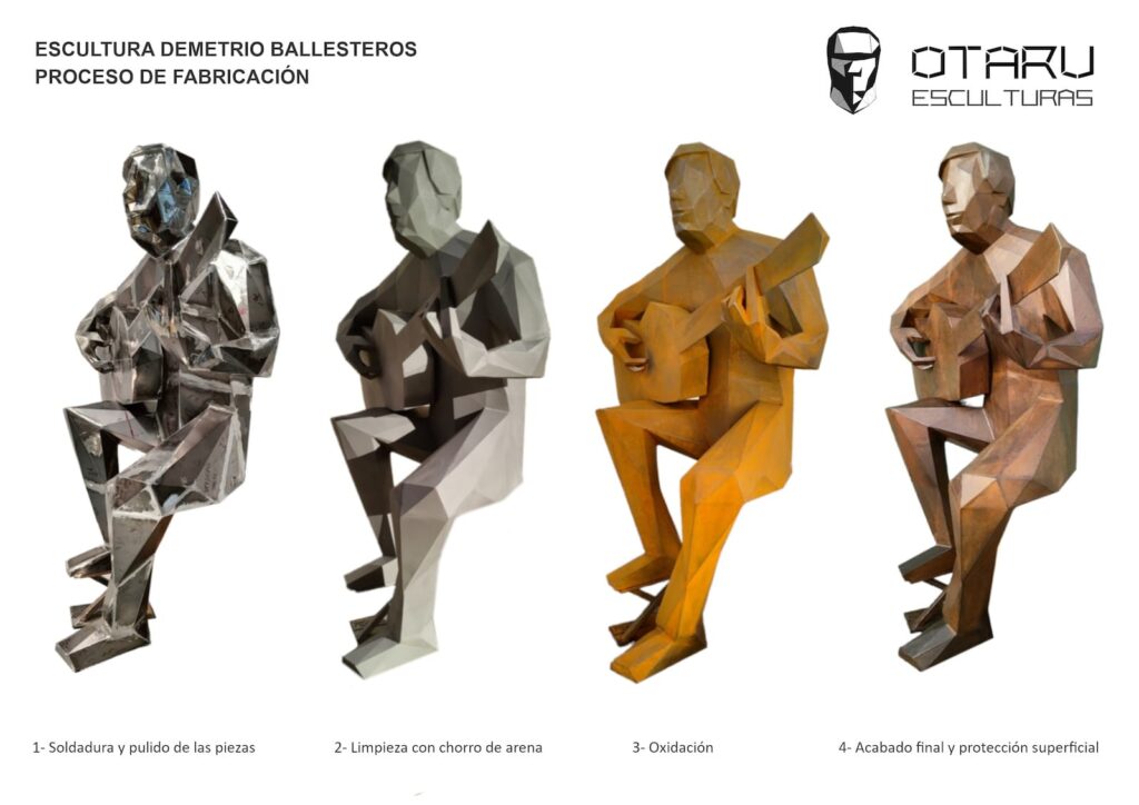 Ajofrín rinde homenaje al guitarrista Demetrio Ballesteros con una escultura de Carlos Otal Ruzafa 1