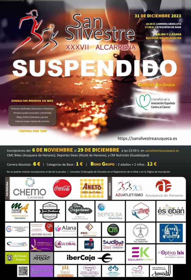 Suspendida la San Silvestre de Azuqueca de Henares por falta de agentes de Policía Local